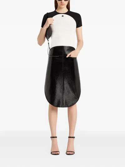 Courrèges Circle Contrast Cotton Jersey T-shirt In Multi