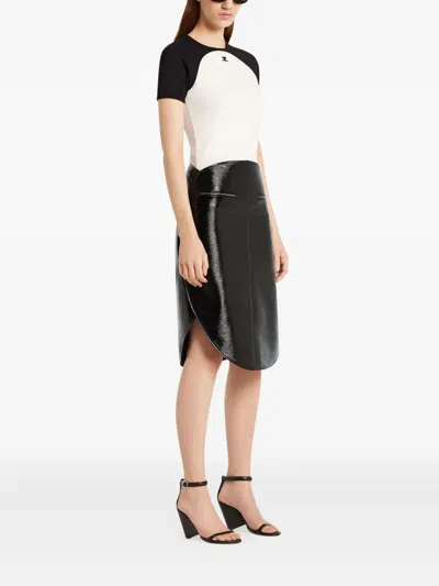 Courrèges Circle Contrast Cotton Jersey T-shirt In Multi