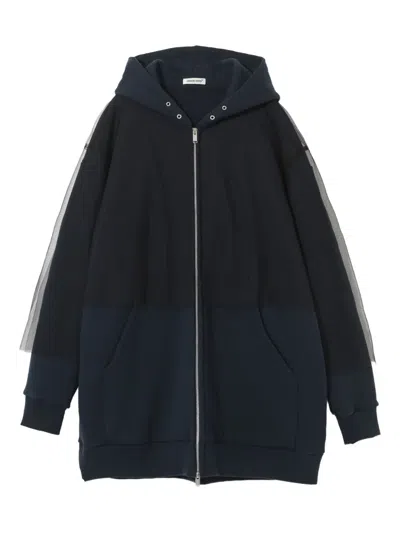 Undercover Tulle-paneled Zip-up Hoodie In Multi