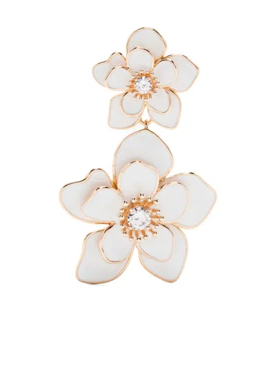 Self-portrait Flower Tiered Earrings In Silver