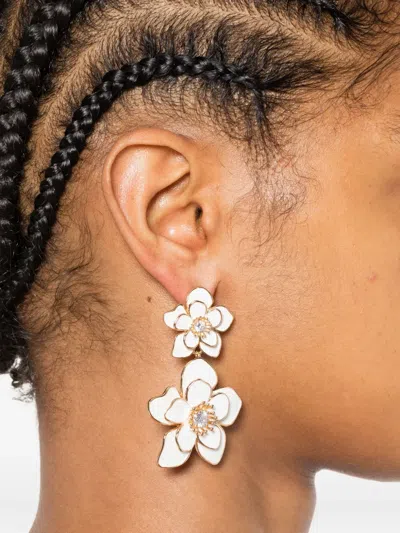 Self-portrait Flower Tiered Earrings In Silver