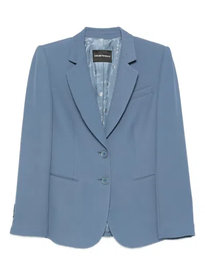 Emporio Armani Single-breasted Blazer Jacket In Blue