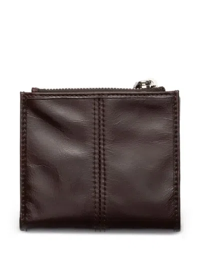 Prada Small Leather Wallet In Brown