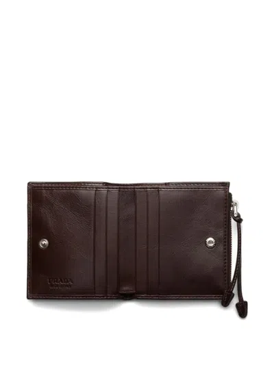 Prada Small Leather Wallet In Brown