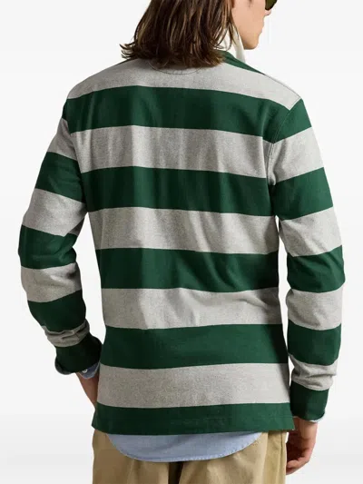 Polo Ralph Lauren Mens Striped Logo-embroidered Cotton Rugby Shirt Multi In Multi