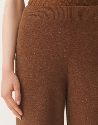 Fabiana Filippi Wool And Silk Trousers With Sequins In Brown
