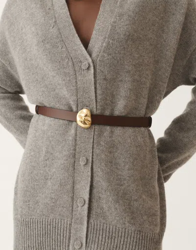 Fabiana Filippi Calfskin Belt In Burgundy