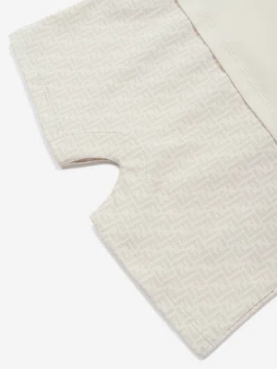 Fendi Baby Logo Romper In Gray