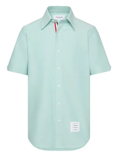 Thom Browne Patch-pocket Short-sleeve Shirt In Blue