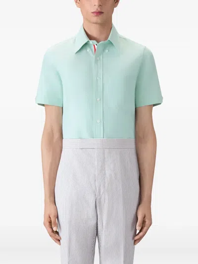 Thom Browne Patch-pocket Short-sleeve Shirt In Blue