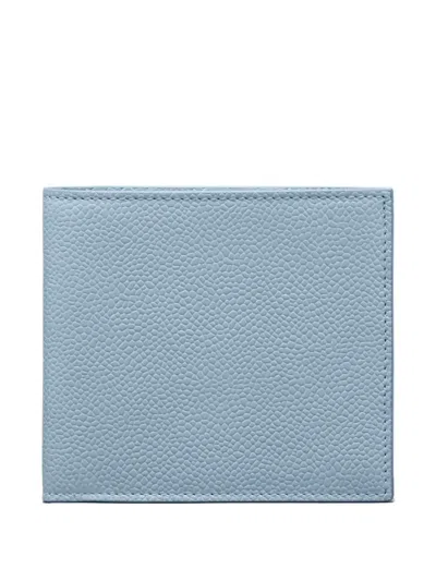 Thom Browne Pebble Grain Bifold Wallet In Blue
