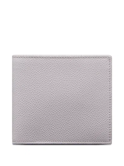Thom Browne Grained Bi-fold Wallet In Gray