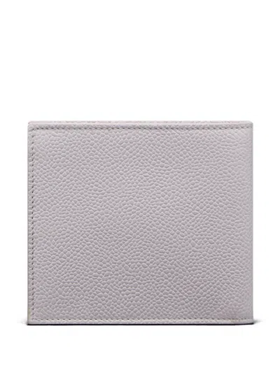 Thom Browne Grained Bi-fold Wallet In Gray
