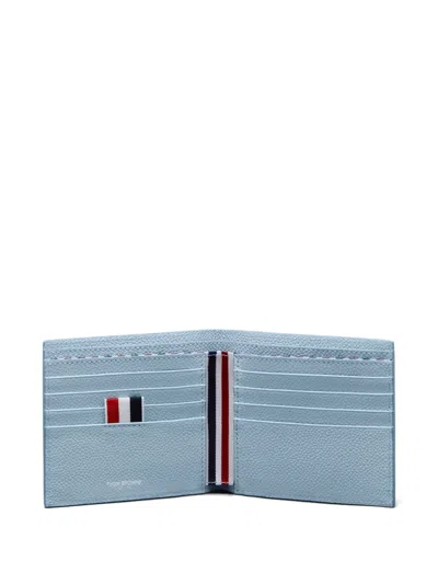 Thom Browne Pebble Grain Bifold Wallet In Blue