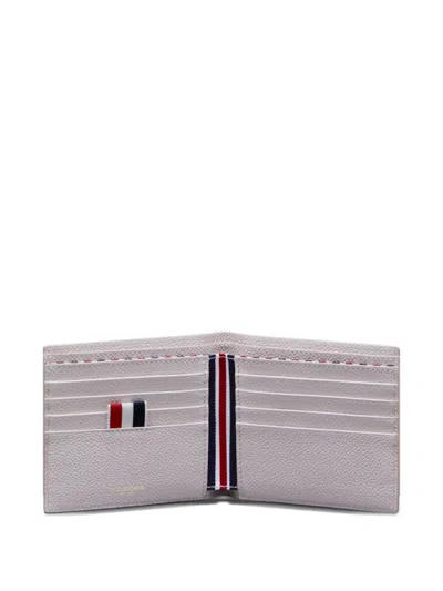Thom Browne Grained Bi-fold Wallet In Gray