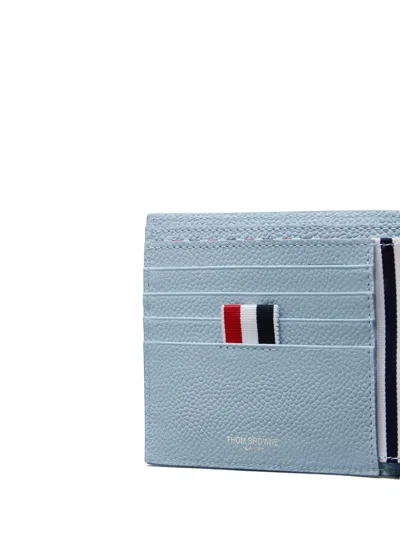 Thom Browne Pebble Grain Bifold Wallet In Blue