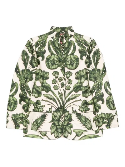 F.r.s For Restless Sleepers For Restless Sleepers Printed Silk Shirt In Green