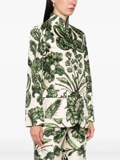 F.r.s For Restless Sleepers For Restless Sleepers Printed Silk Shirt In Green