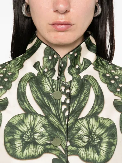 F.r.s For Restless Sleepers For Restless Sleepers Printed Silk Shirt In Green