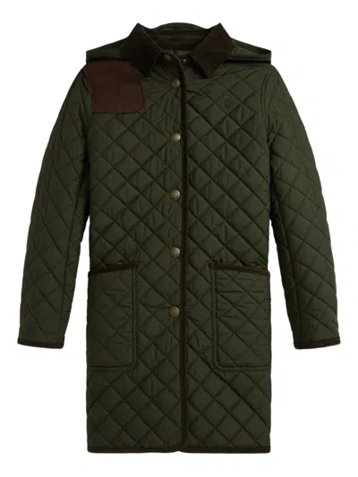 Polo Ralph Lauren Quilted Hooded Coat In Green