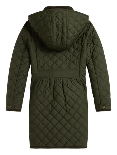 Polo Ralph Lauren Quilted Hooded Coat In Green