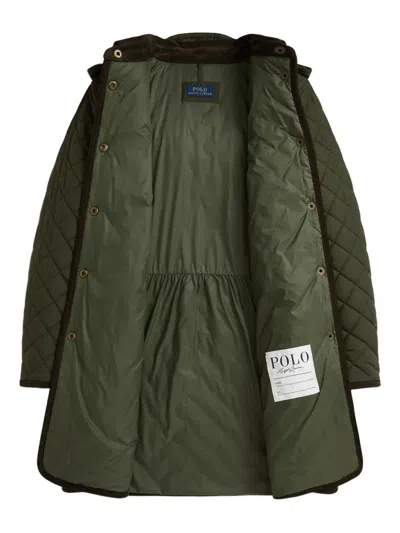 Polo Ralph Lauren Quilted Hooded Coat In Green