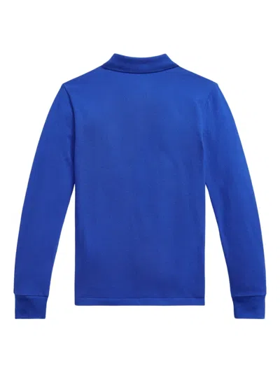 Polo Ralph Lauren Logo-detail Long-sleeve Polo Shirt In Blue