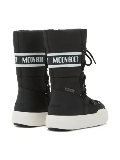 Moon Boot Lace-up Padded Snow Boots In Black