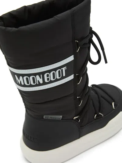 Moon Boot Lace-up Padded Snow Boots In Black