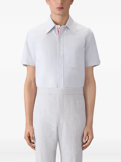 Thom Browne Short-sleeve Pocket Shirt In Gray