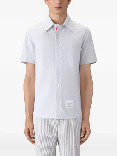 Thom Browne Short-sleeve Pocket Shirt In Gray