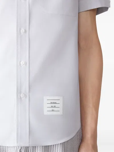 Thom Browne Short-sleeve Pocket Shirt In Gray