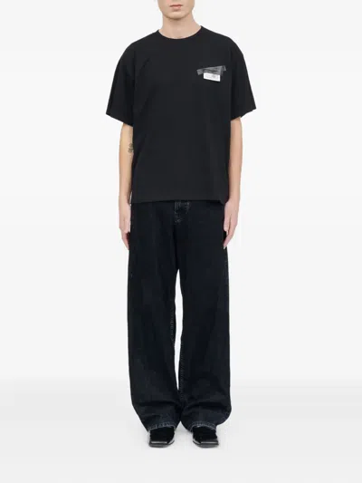 Mm6 Maison Margiela Mm6 By Maison Margiela Oversized T-shirt With Contrasting Pocket Detail In Black