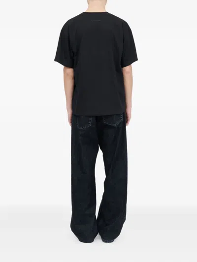 Mm6 Maison Margiela Mm6 By Maison Margiela Oversized T-shirt With Contrasting Pocket Detail In Black