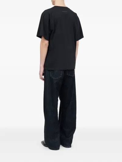 Mm6 Maison Margiela Mm6 By Maison Margiela Oversized T-shirt With Contrasting Pocket Detail In Black