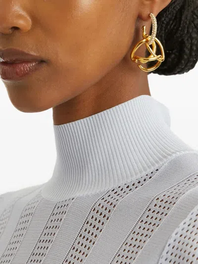 Oscar De La Renta Crystal-embellished Hoop Earrings In Gold