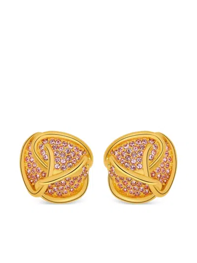 Oscar De La Renta Knot Gemstone-embellished Earrings In Gray