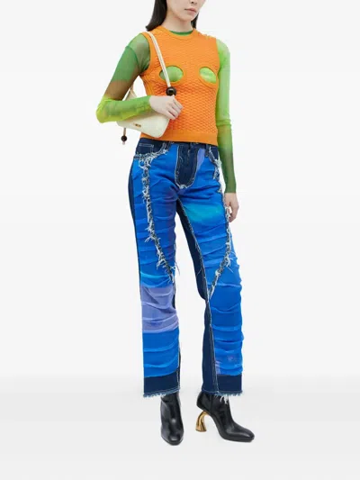 Paula Canovas Del Vas Knit Bubble Cut-out Vest In Orange