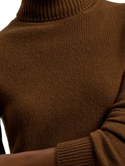 Ralph Lauren Turtleneck Cashmere Sweater In Brown