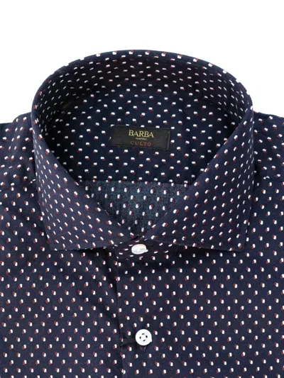 Barba Napoli Micro-pattern Button-down Shirt In Blue
