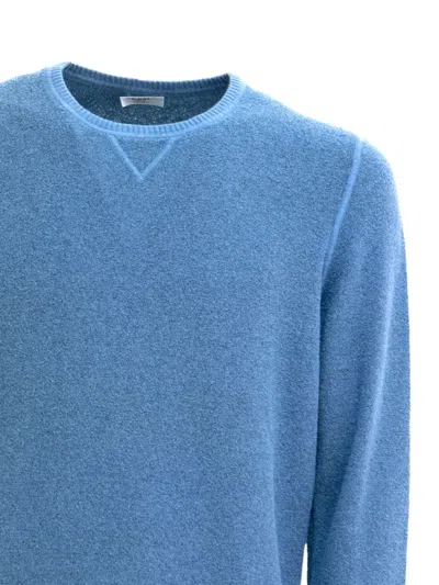 Barba Napoli Textured Crew-neck Sweater In Blue