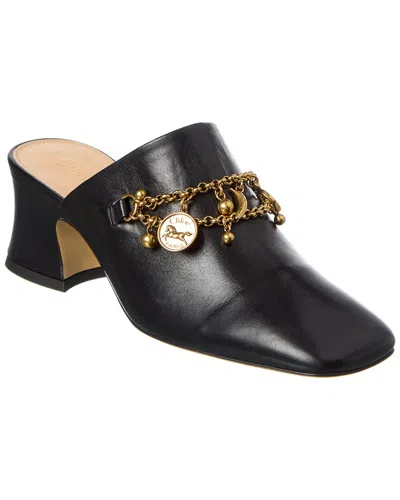 Chloé 80mm Charm-embellished Heeled Mules In Black