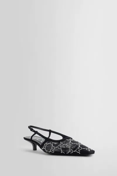 Gucci Gg Rhinestoned Mesh Slingback Pumps