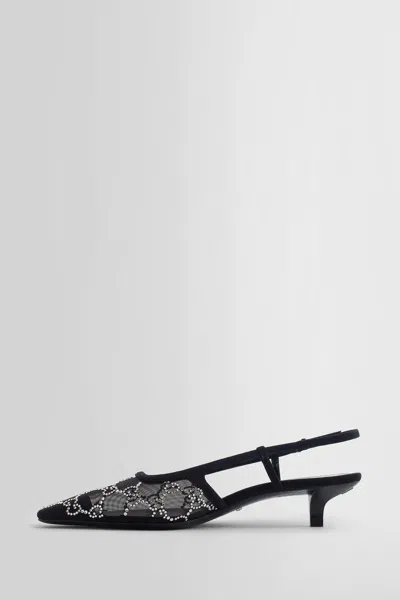 Gucci Gg Rhinestoned Mesh Slingback Pumps