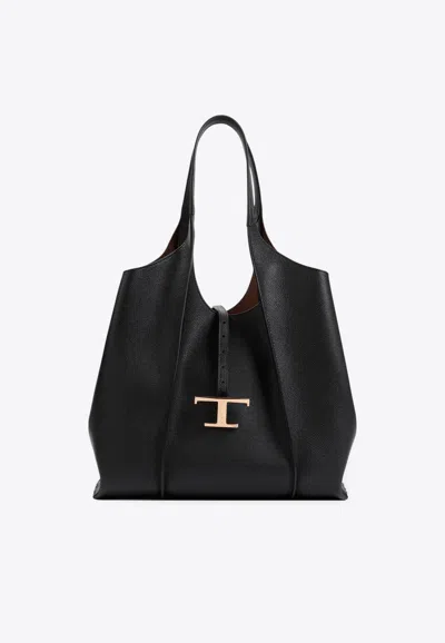 Tod's Medium T Timeless Grained Leather Tote Bag
