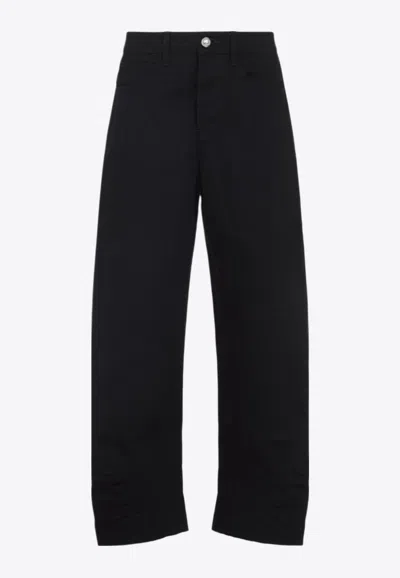 Jil Sander High Waist Wide Leg Trouser In Black