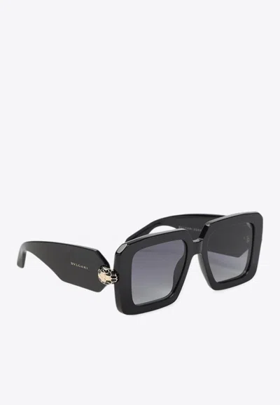 Bvlgari Serpenti Forever Square Sunglasses In Black