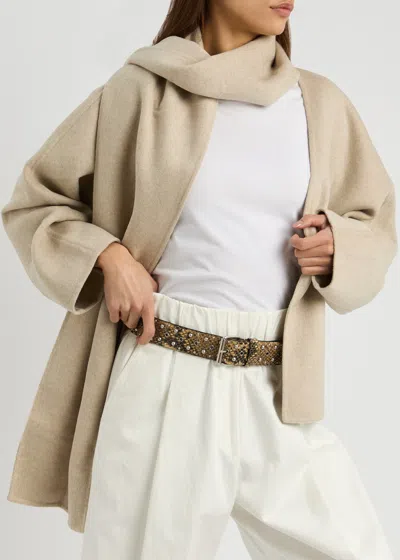 Dries Van Noten Python-effect Stud-embellished Leather Belt