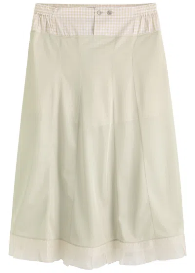 Maison Margiela Panelled Satin-jersey Midi Skirt