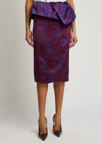 Dries Van Noten Santi Floral-jacquard Satin Midi Wrap Skirt